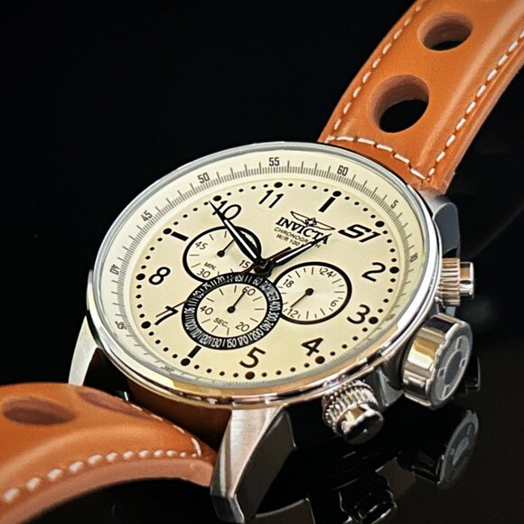 NEW Invicta 48MM Men's S1 Rally Quartz Multifunction White Dial Leather Watch - Picture 6 of 6